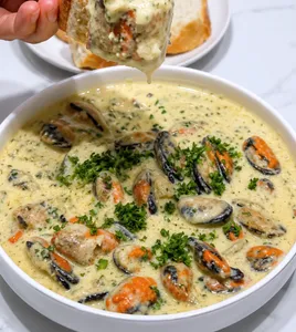 Oysters with cream and lemon