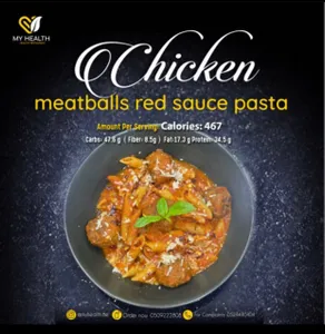 Chicken Meatballs Red Sause Pasta