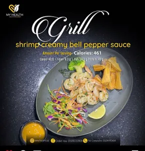 Grill Shrimp Creamy Bell Pepper Sause