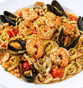 Seafood Noodles with Shrimp & Mussels