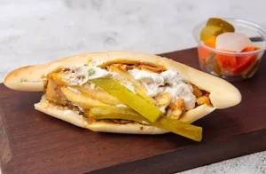 Chicken shawarma sandwich with Iraqi bread