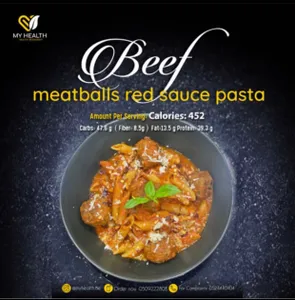 Beaf Meatballs Red Sause Pasta                                               باستا كرات اللحم بالصلصة الحمراء