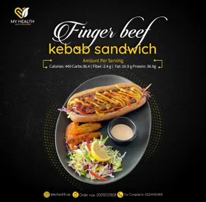 Finger Beef Kebab Sandwich                                                                        ساندوتش فينجر كباب لحم