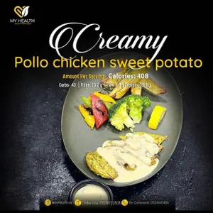 Creamy Pollo Chicken Sweet Potato                                                    بطاطا حلوة بالدجاج والدجاج